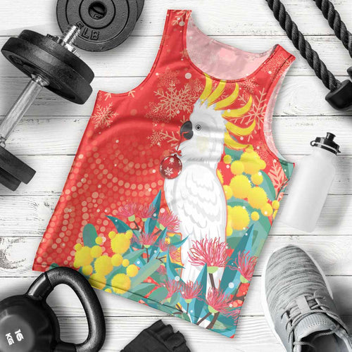 Sulphur-crested Cockatoo Christmas Men Tank Top Australia Gumtree With Golden Wattle
