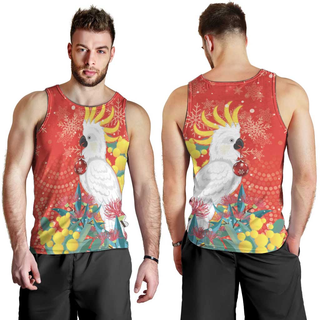 Sulphur-crested Cockatoo Christmas Men Tank Top Australia Gumtree With Golden Wattle