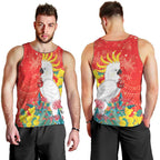 Sulphur-crested Cockatoo Christmas Men Tank Top Australia Gumtree With Golden Wattle