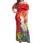 Sulphur-crested Cockatoo Christmas Off Shoulder Maxi Dress Australia Gumtree With Golden Wattle