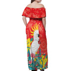 Sulphur-crested Cockatoo Christmas Off Shoulder Maxi Dress Australia Gumtree With Golden Wattle