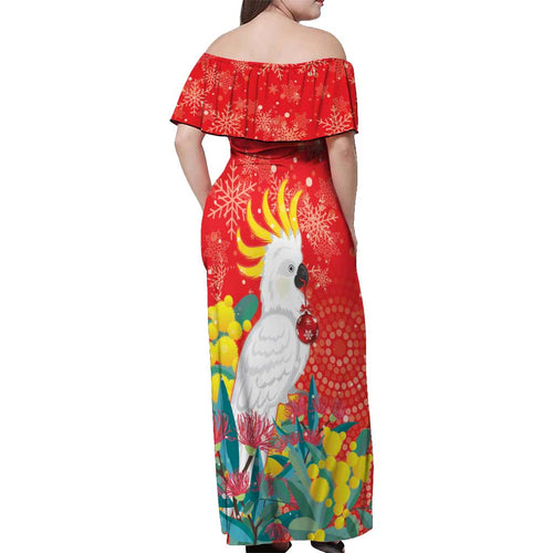 Sulphur-crested Cockatoo Christmas Off Shoulder Maxi Dress Australia Gumtree With Golden Wattle
