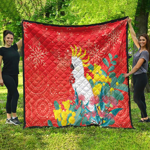 Sulphur-crested Cockatoo Christmas Quilt Australia Gumtree With Golden Wattle