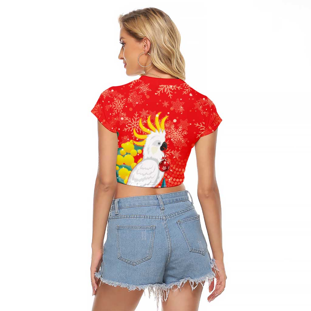 Sulphur-crested Cockatoo Christmas Raglan Cropped T Shirt Australia Gumtree With Golden Wattle