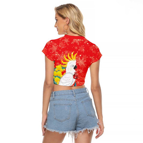 Sulphur-crested Cockatoo Christmas Raglan Cropped T Shirt Australia Gumtree With Golden Wattle