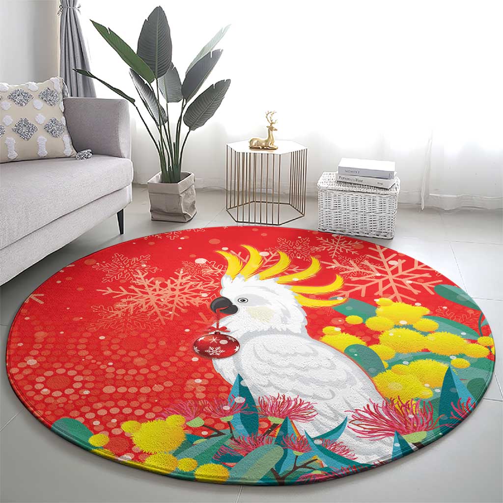 Sulphur-crested Cockatoo Christmas Round Carpet Australia Gumtree With Golden Wattle