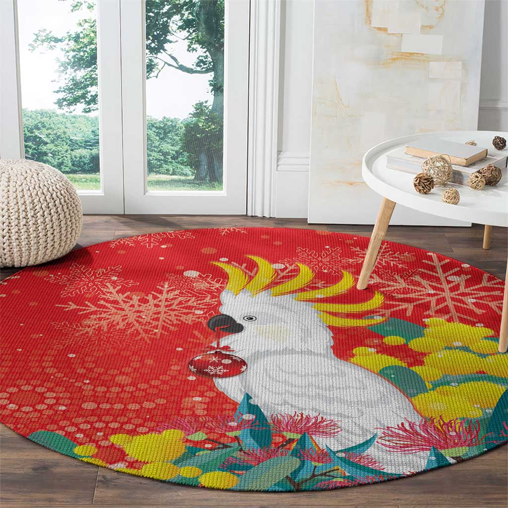 Sulphur-crested Cockatoo Christmas Round Carpet Australia Gumtree With Golden Wattle
