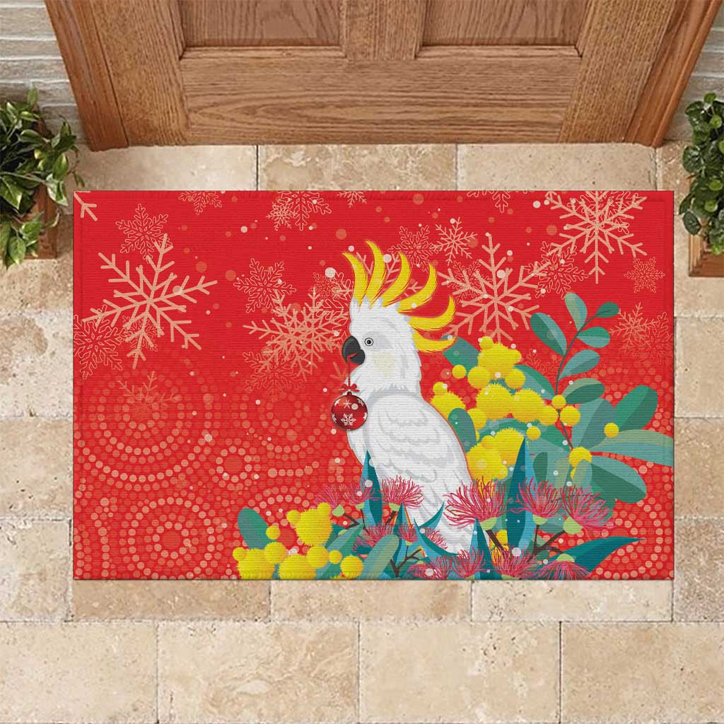 Sulphur-crested Cockatoo Christmas Rubber Doormat Australia Gumtree With Golden Wattle