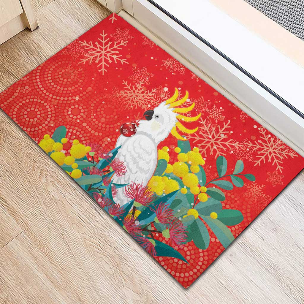 Sulphur-crested Cockatoo Christmas Rubber Doormat Australia Gumtree With Golden Wattle