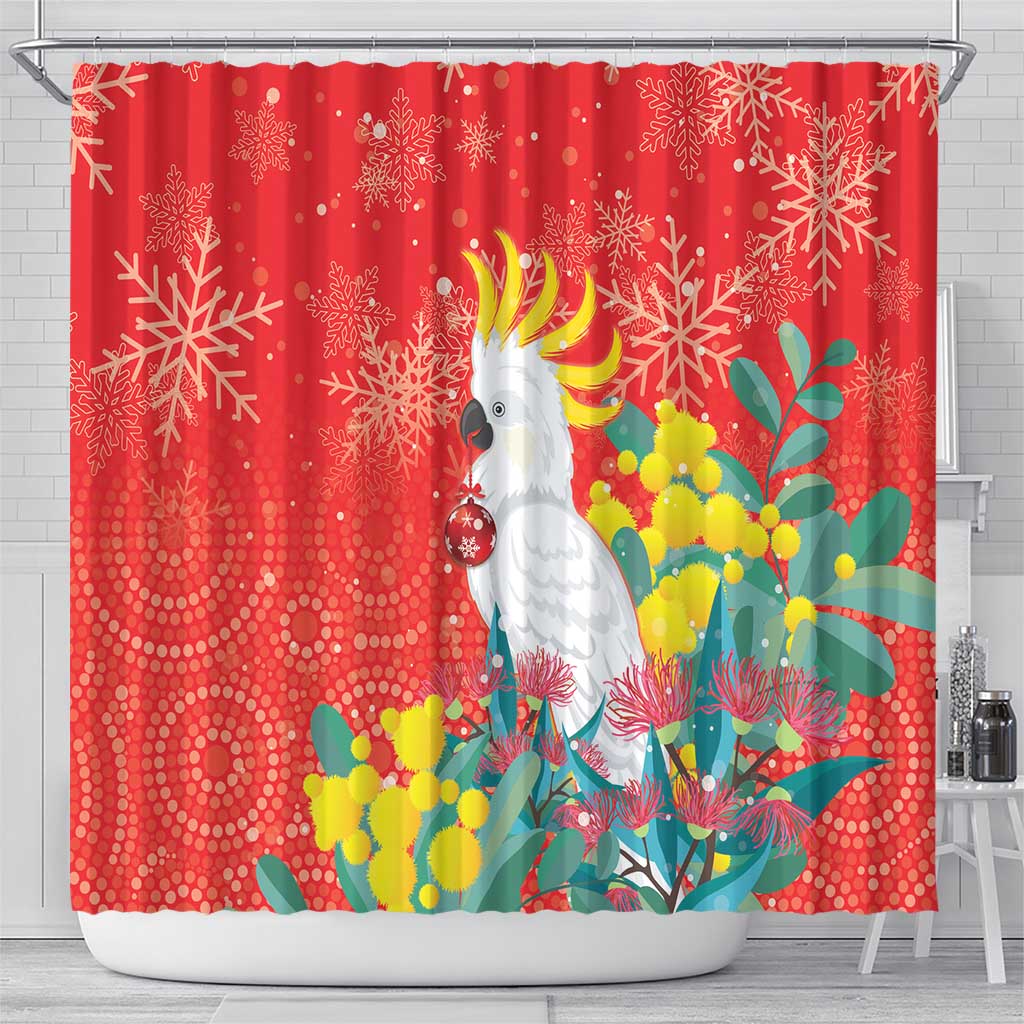 Sulphur-crested Cockatoo Christmas Shower Curtain Australia Gumtree With Golden Wattle