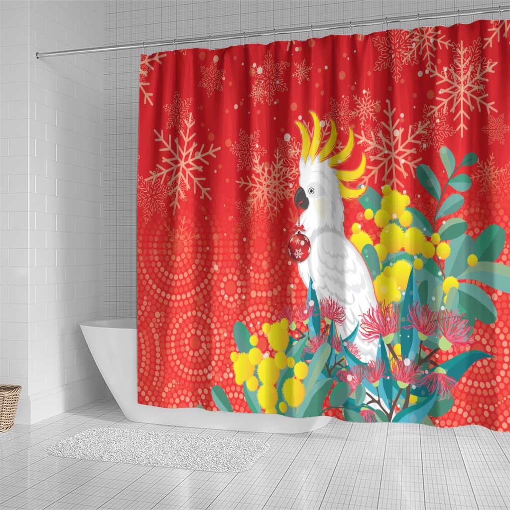 Sulphur-crested Cockatoo Christmas Shower Curtain Australia Gumtree With Golden Wattle