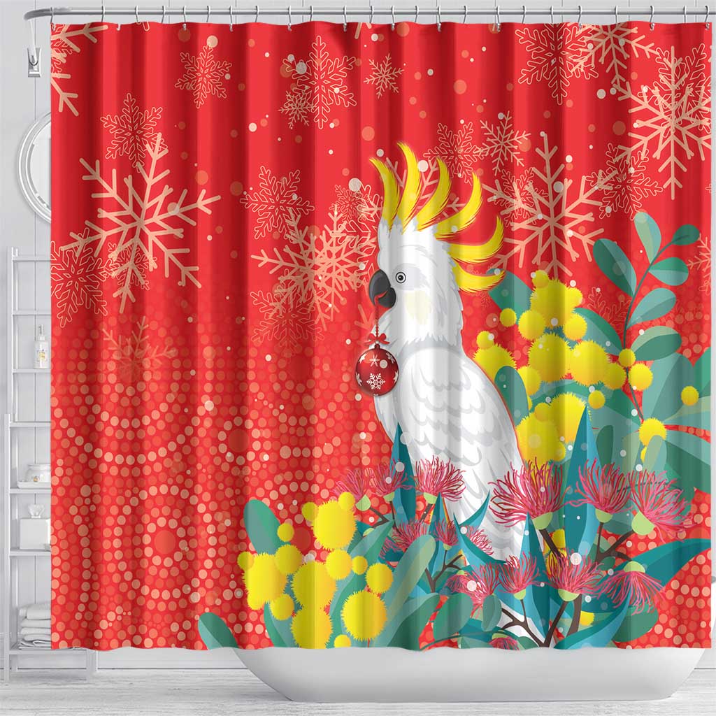 Sulphur-crested Cockatoo Christmas Shower Curtain Australia Gumtree With Golden Wattle