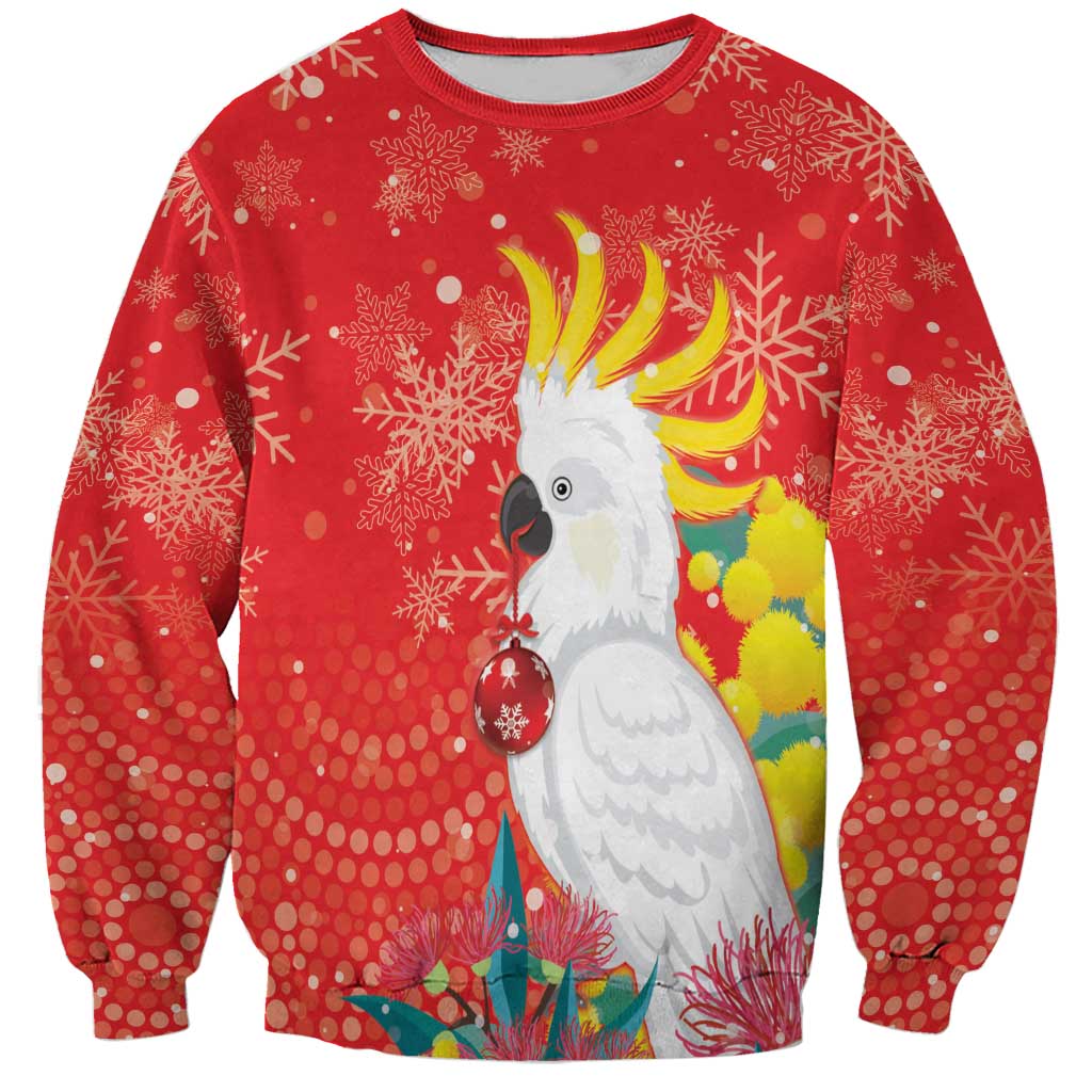 Sulphur-crested Cockatoo Christmas Sweatshirt Australia Gumtree With Golden Wattle