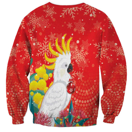 Sulphur-crested Cockatoo Christmas Sweatshirt Australia Gumtree With Golden Wattle