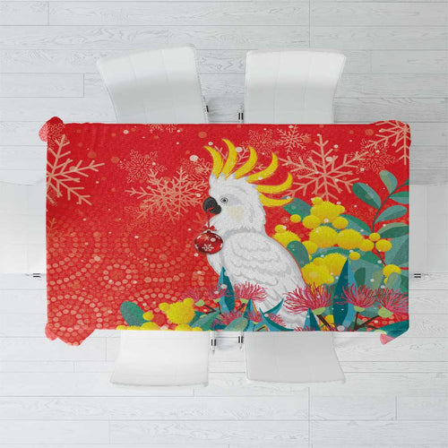 Sulphur-crested Cockatoo Christmas Tablecloth Australia Gumtree With Golden Wattle
