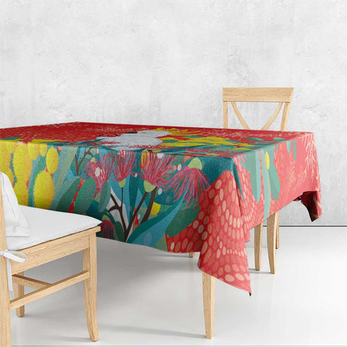 Sulphur-crested Cockatoo Christmas Tablecloth Australia Gumtree With Golden Wattle