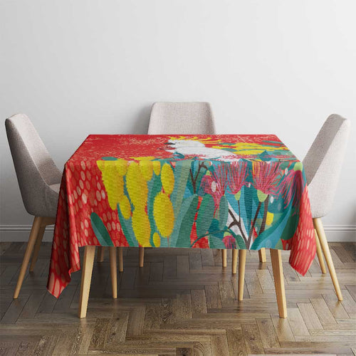 Sulphur-crested Cockatoo Christmas Tablecloth Australia Gumtree With Golden Wattle