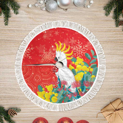 Sulphur-crested Cockatoo Christmas Tree Skirt Australia Gumtree With Golden Wattle