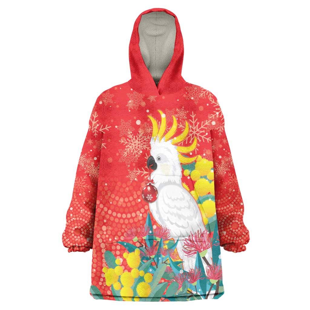 Sulphur-crested Cockatoo Christmas Wearable Blanket Hoodie Australia Gumtree With Golden Wattle