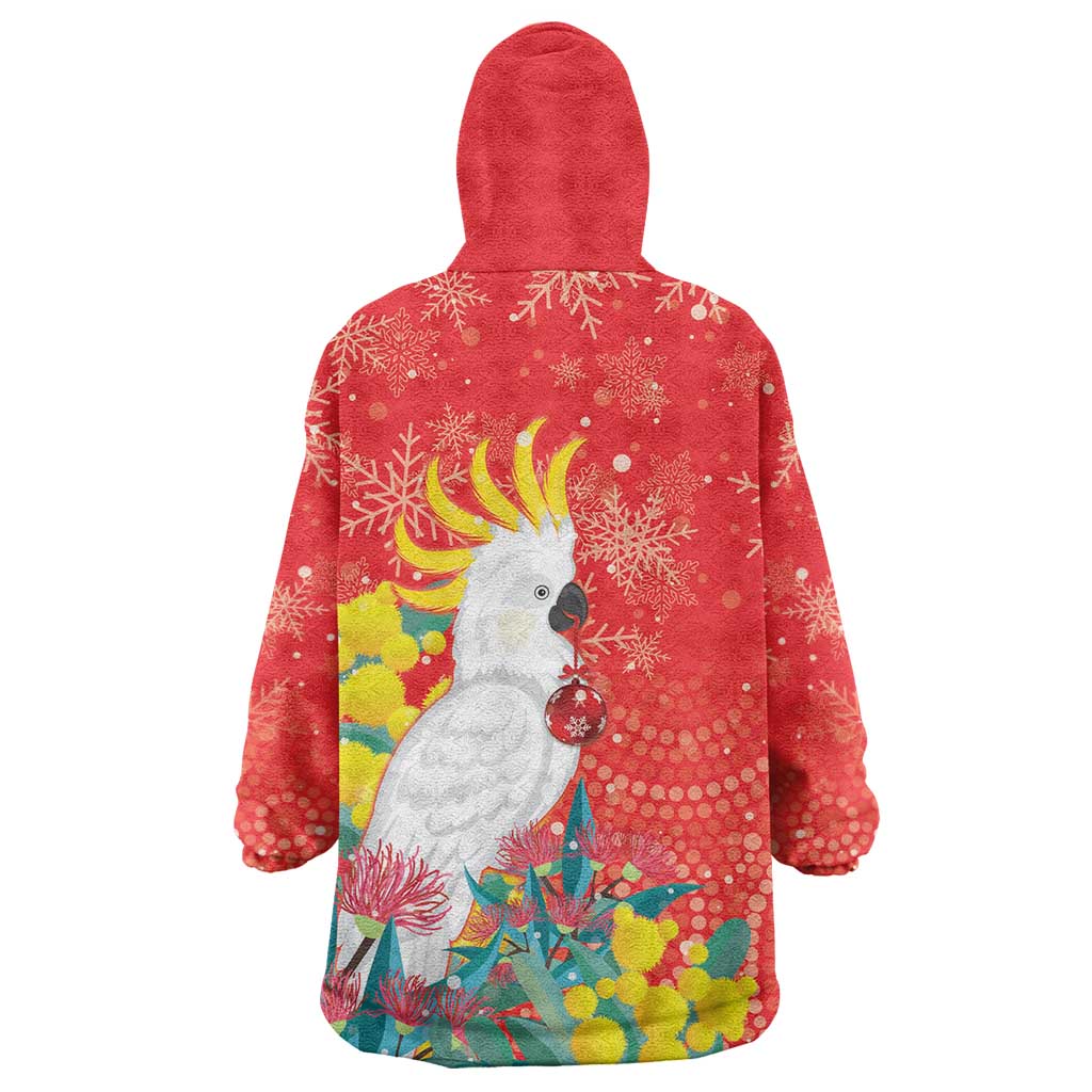 Sulphur-crested Cockatoo Christmas Wearable Blanket Hoodie Australia Gumtree With Golden Wattle