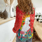 Sulphur-crested Cockatoo Christmas Women Casual Shirt Australia Gumtree With Golden Wattle