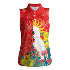 Sulphur-crested Cockatoo Christmas Women Sleeveless Polo Shirt Australia Gumtree With Golden Wattle
