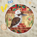Australia Christmas Beach Blanket Kookaburra Santa With Gumtree