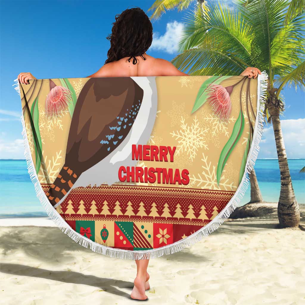 Australia Christmas Beach Blanket Kookaburra Santa With Gumtree