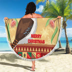 Australia Christmas Beach Blanket Kookaburra Santa With Gumtree