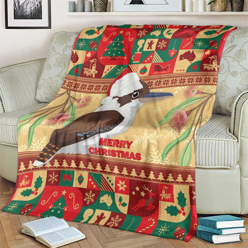 Australia Christmas Blanket Kookaburra Santa With Gumtree