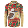 Australia Christmas Button Sweatshirt Kookaburra Santa With Gumtree