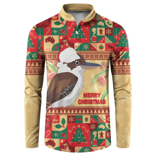 Australia Christmas Button Sweatshirt Kookaburra Santa With Gumtree