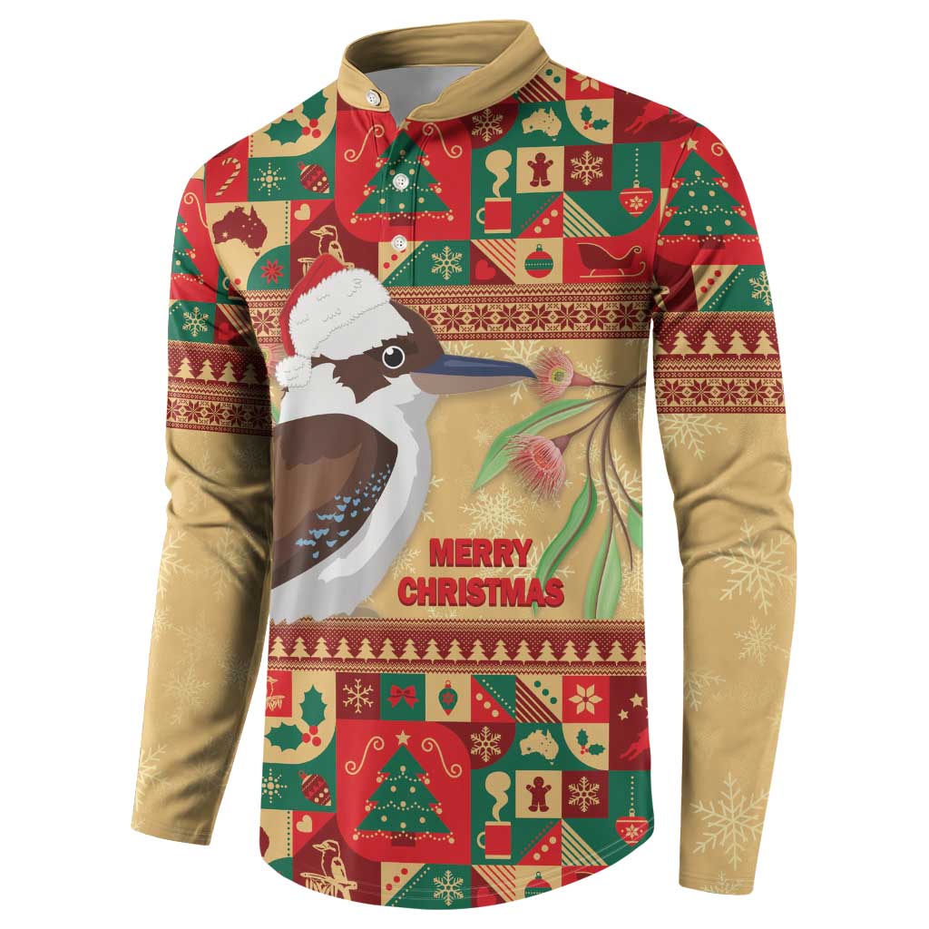 Australia Christmas Button Sweatshirt Kookaburra Santa With Gumtree