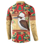 Australia Christmas Button Sweatshirt Kookaburra Santa With Gumtree