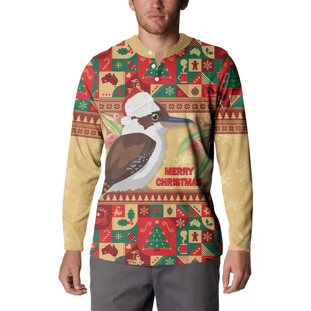 Australia Christmas Button Sweatshirt Kookaburra Santa With Gumtree