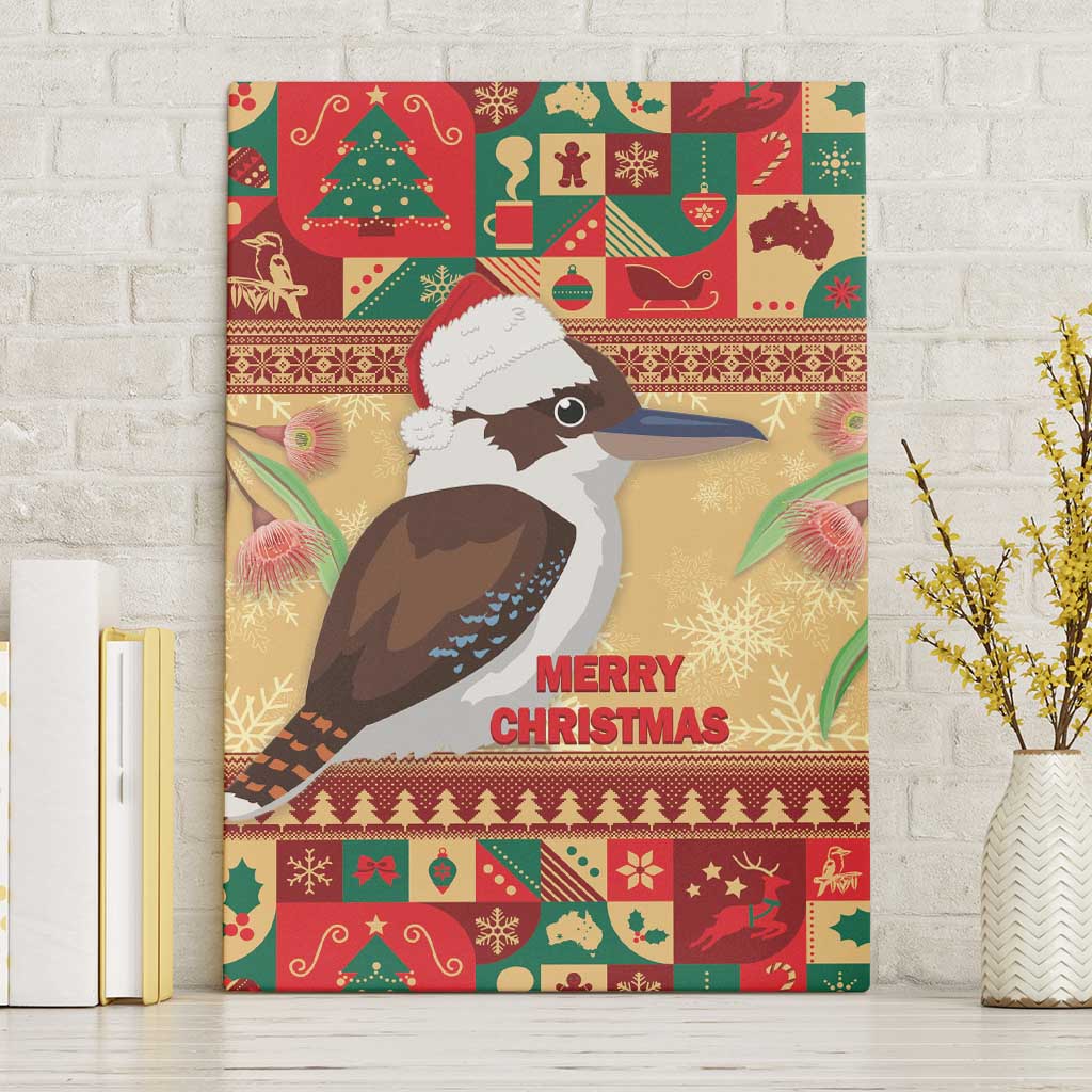 Australia Christmas Canvas Wall Art Kookaburra Santa With Gumtree