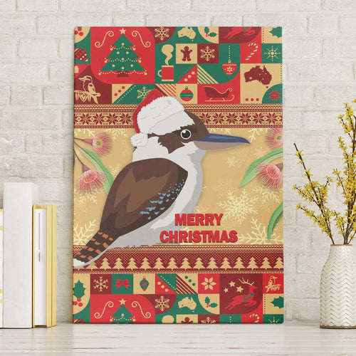 Australia Christmas Canvas Wall Art Kookaburra Santa With Gumtree