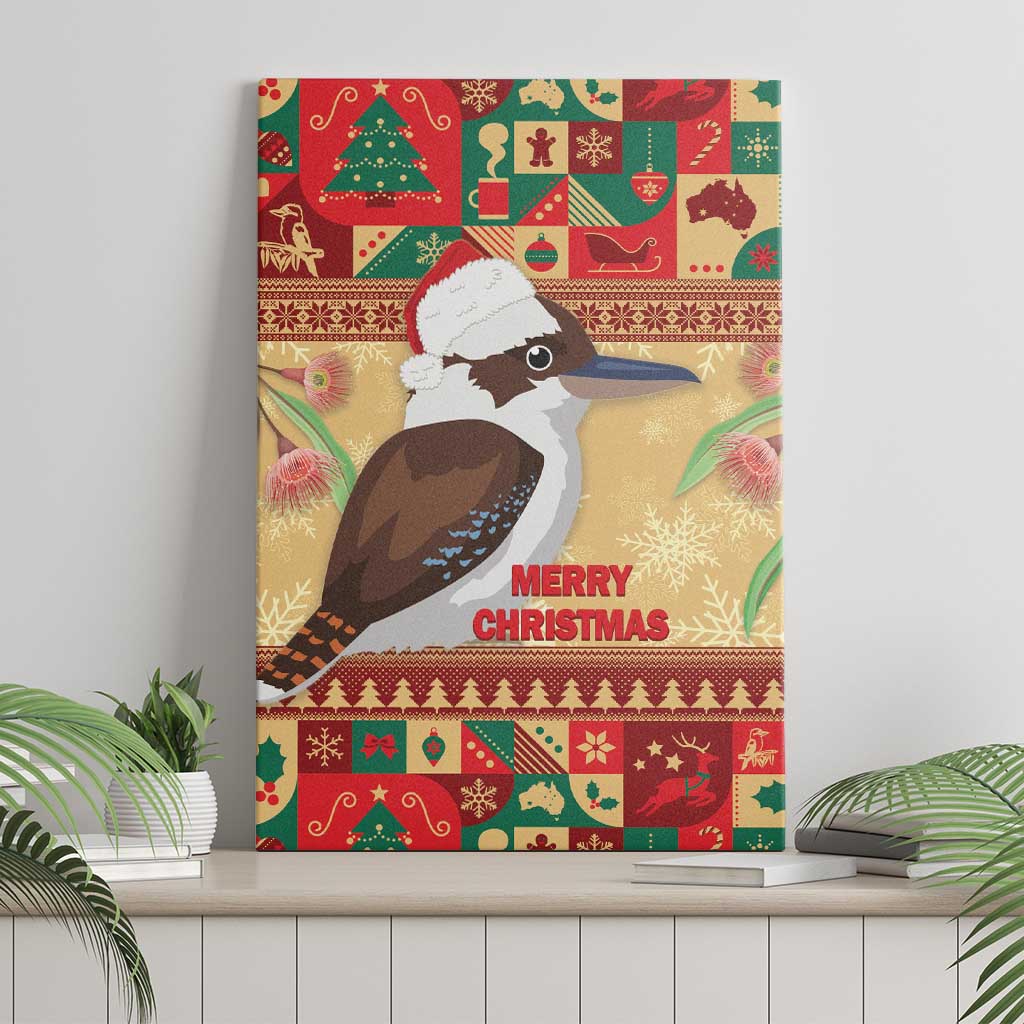 Australia Christmas Canvas Wall Art Kookaburra Santa With Gumtree