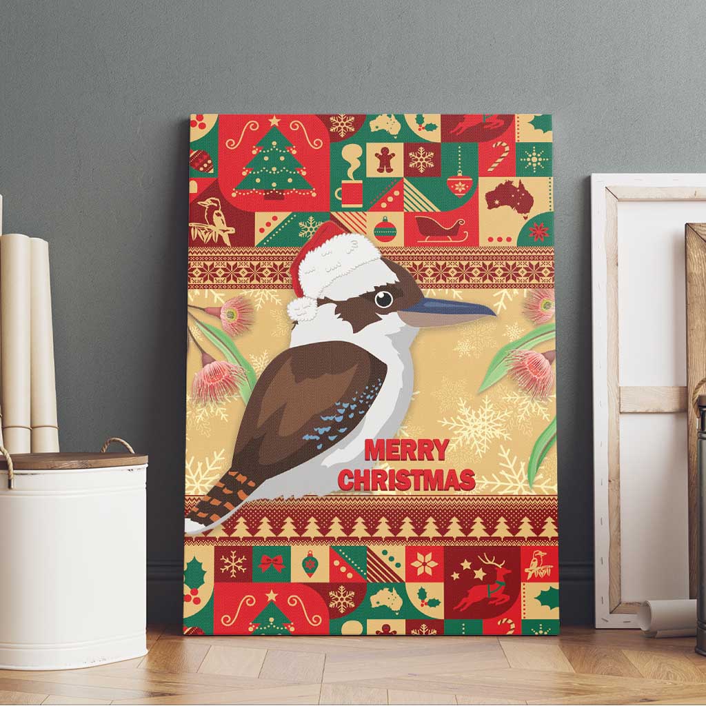 Australia Christmas Canvas Wall Art Kookaburra Santa With Gumtree