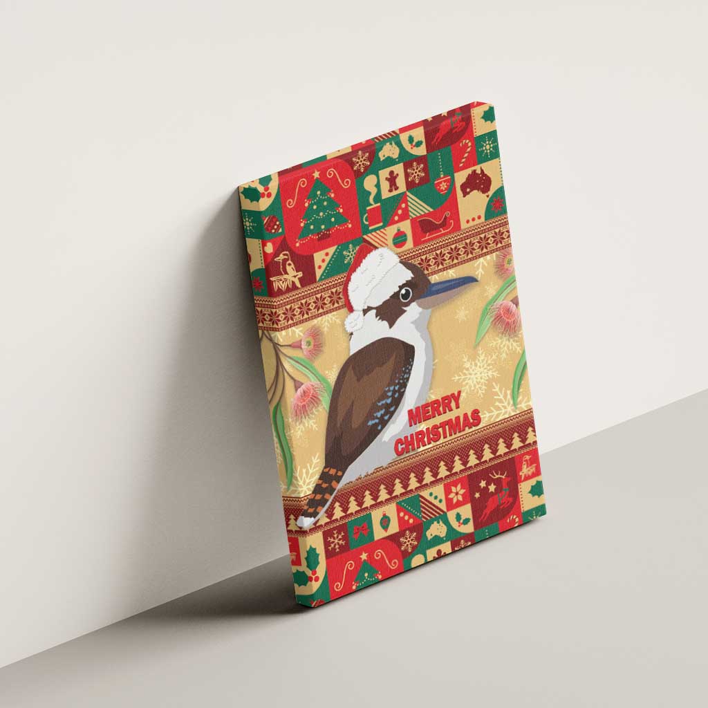 Australia Christmas Canvas Wall Art Kookaburra Santa With Gumtree