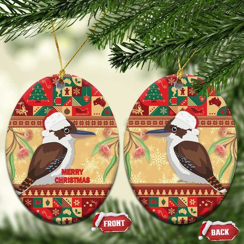 Australia Christmas Ceramic Ornament Kookaburra Santa With Gumtree