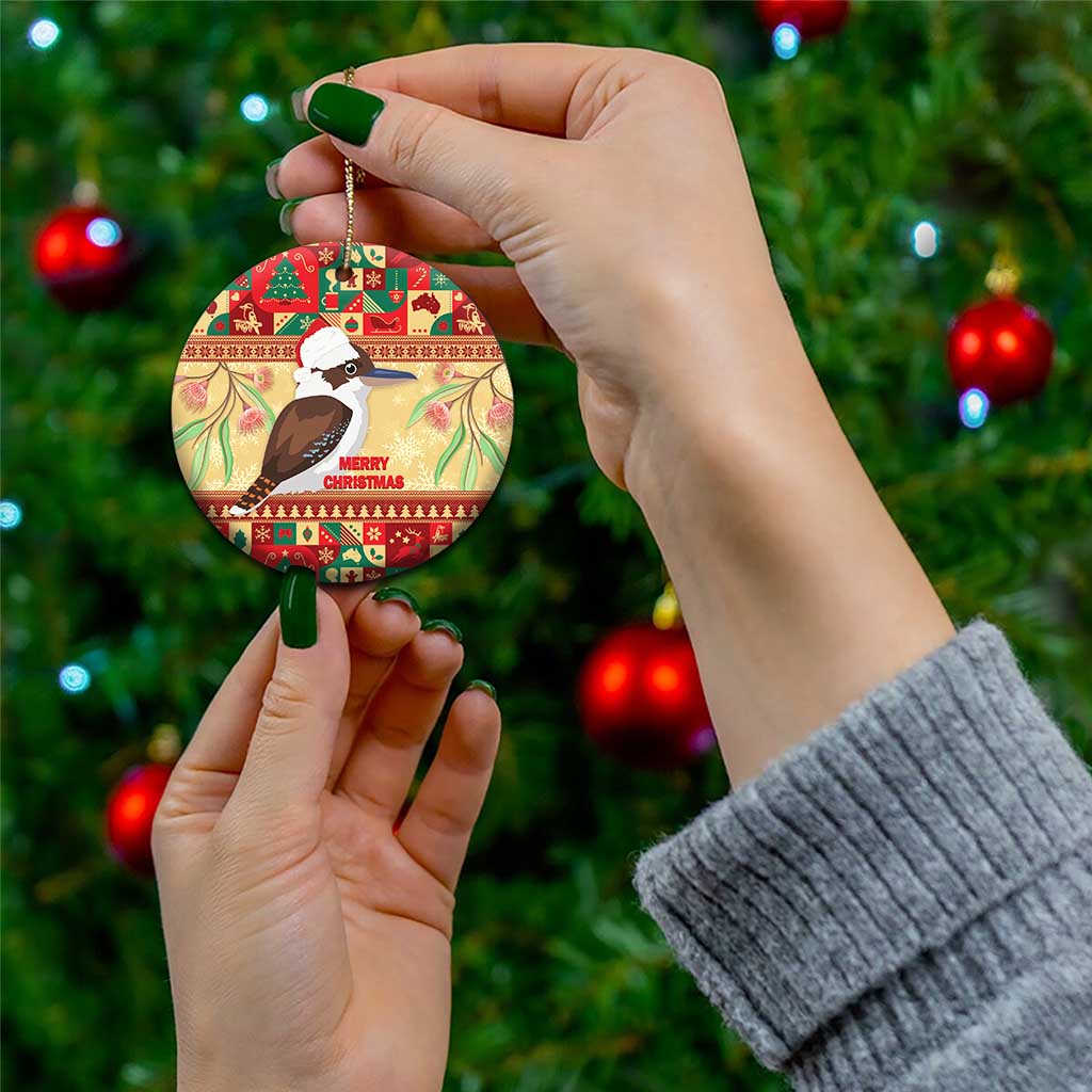 Australia Christmas Ceramic Ornament Kookaburra Santa With Gumtree