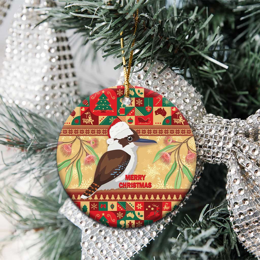Australia Christmas Ceramic Ornament Kookaburra Santa With Gumtree