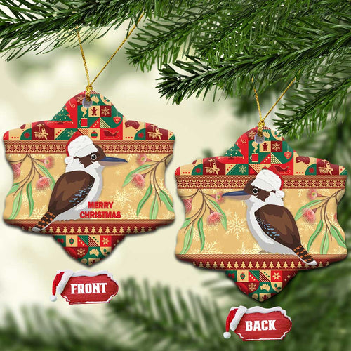 Australia Christmas Ceramic Ornament Kookaburra Santa With Gumtree