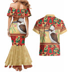 Australia Christmas Couples Matching Mermaid Dress and Hawaiian Shirt Kookaburra Santa With Gumtree
