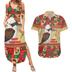 Australia Christmas Couples Matching Summer Maxi Dress and Hawaiian Shirt Kookaburra Santa With Gumtree