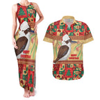 Australia Christmas Couples Matching Tank Maxi Dress and Hawaiian Shirt Kookaburra Santa With Gumtree