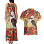 Australia Christmas Couples Matching Tank Maxi Dress and Hawaiian Shirt Kookaburra Santa With Gumtree