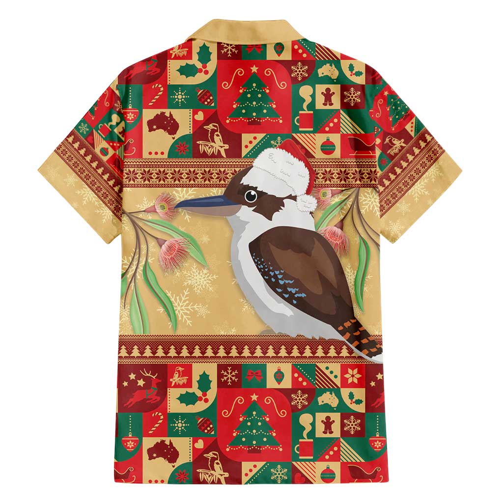 Australia Christmas Family Matching Long Sleeve Bodycon Dress and Hawaiian Shirt Kookaburra Santa With Gumtree