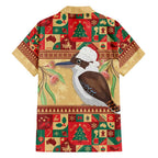 Australia Christmas Family Matching Long Sleeve Bodycon Dress and Hawaiian Shirt Kookaburra Santa With Gumtree